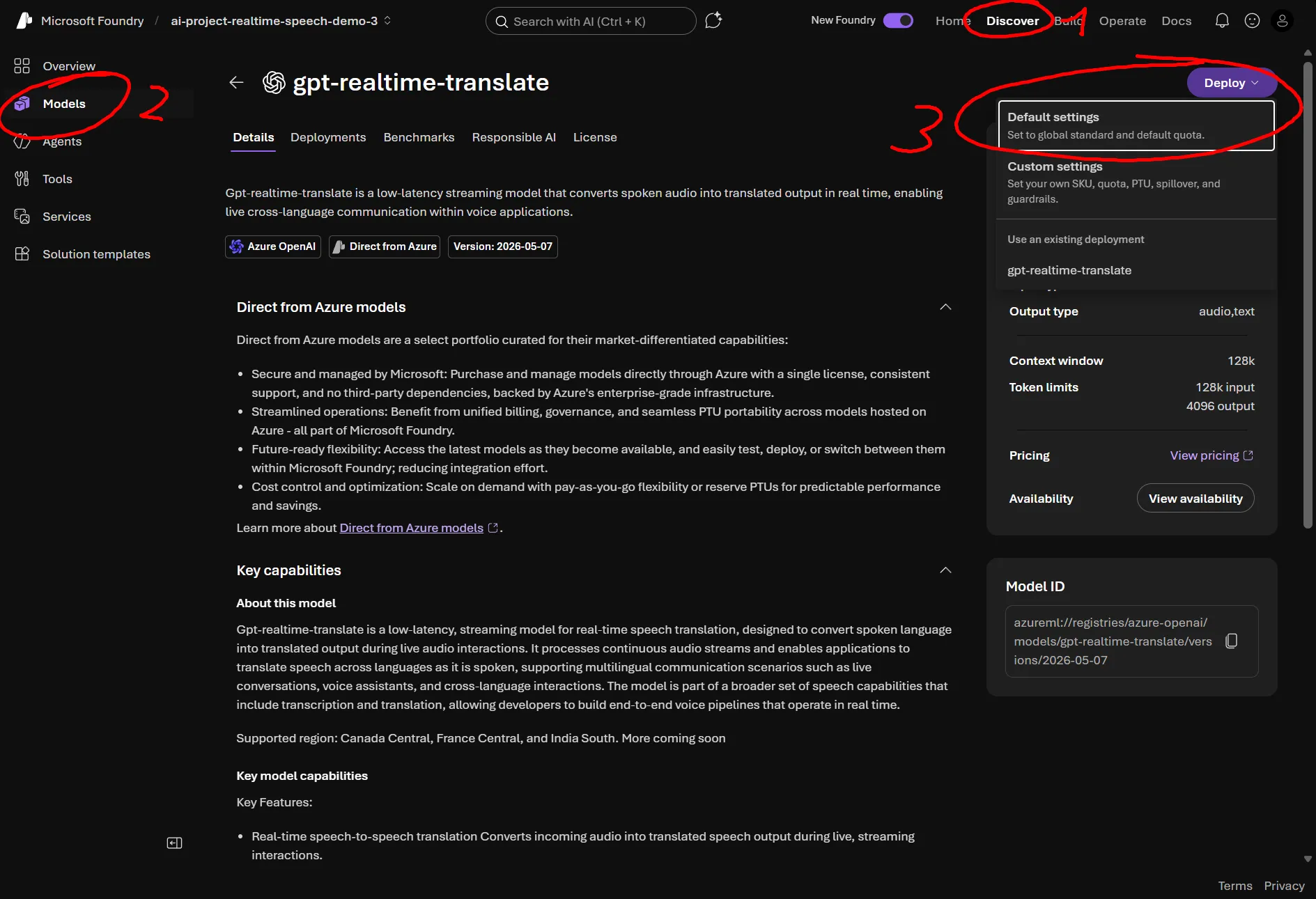 deployment gpt realtime translate